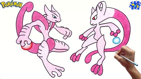 how to draw mega pokemon|How to Draw Mega Mewtwo X .